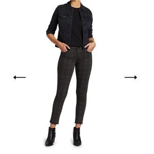 Ag Adriano Goldschmied Houndstooth Pima Cigarette Ankle Pant Blk/Gr Size 28 #937